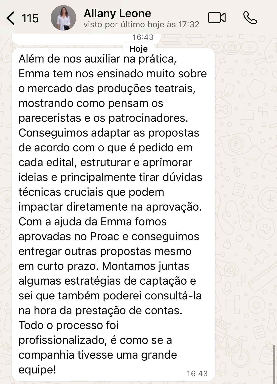 Depoimento de Allany Leone